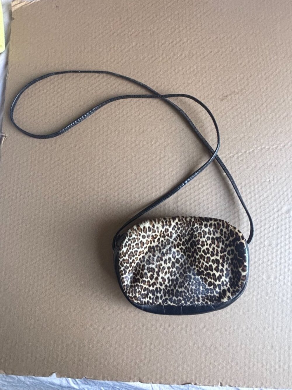 Vintage L. J. Simone NY Leopard & Leather Crossbody Bag